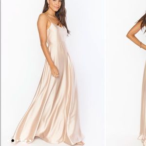 Show me your mumu champagne luxe faith maxi dress size M